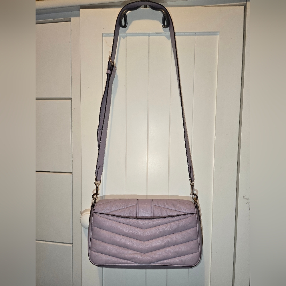 Coach Georgie Quilted Crossbody Bag Lavender Grey - Picture 3 of 15